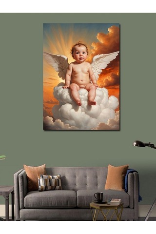 Kanvas Tablo Melek Kanatlı Çocuk 50cmx70cm