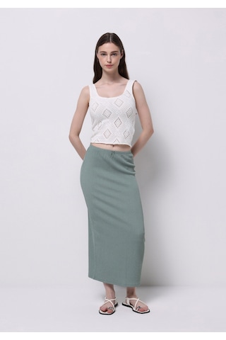 Colin's Colins Slim Fit Düz Kadın Yeşil Etek Cl1075023 Q1.v1 Sag Sage