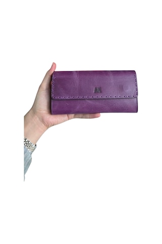 Mft Leather Hakiki Deri El Portföyü Cüzdan Hilton 8926 Crazy Mor