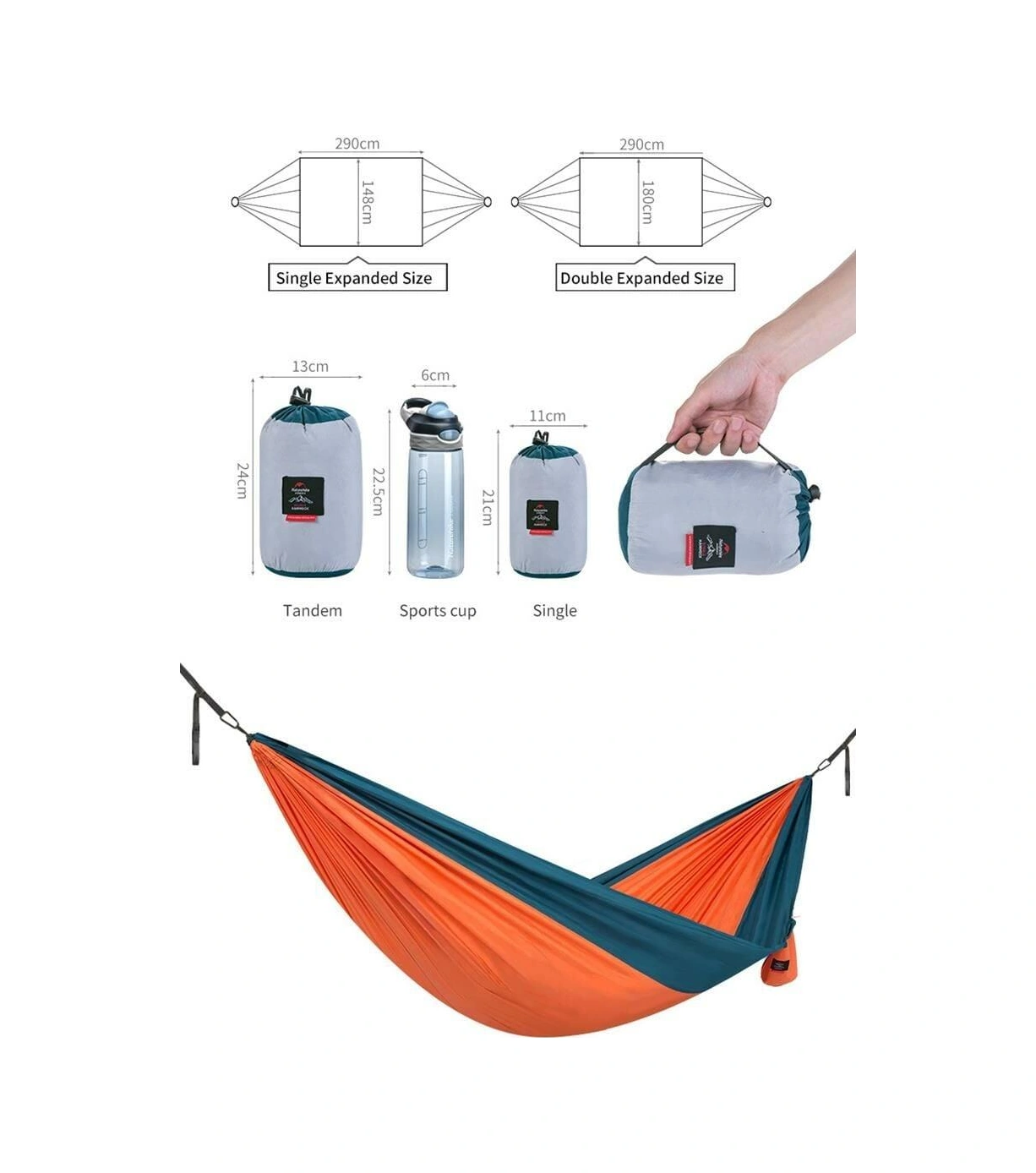 Naturehike Ulta Light Tek Kişilik Hamak Turuncu Turuncu