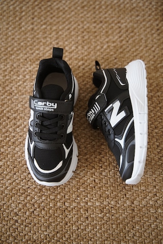 Daxtors D0130 Cırtlı Çocuk Unisex Sneaker Spor Ayakkabı Siyah-beyaz