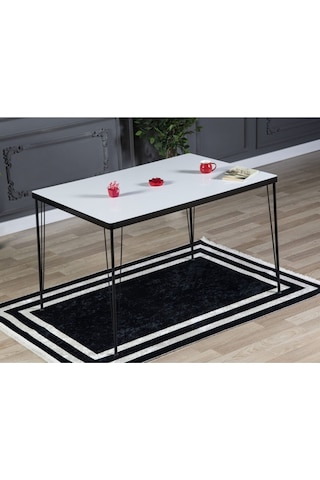Avvio Arya 4 Kişilik 80x120 Yemek Masası Takımı-mutfak Masası Takımı- Düz Beyaz Oval Kenar Beyaz
