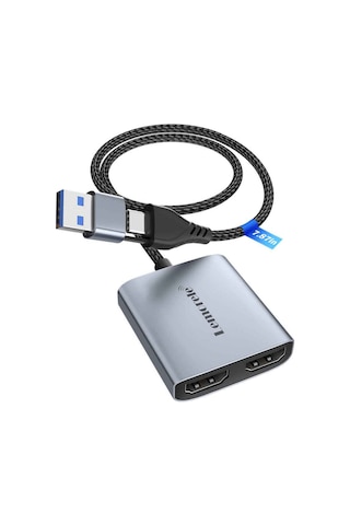Lemorele Ac07, Usb Ve Type-c Çıkışlı 1080p Video Capture Card - Tak Ve Çalıştır - Hdmı Çıkışlı Yakalama Kartı
