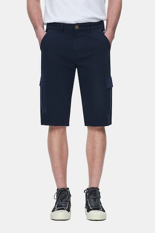 Ucla Blewın Lacivert Kargo Cepli Gabardin Nakışlı Standard Fit Erkek Şort Lacivert