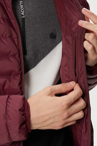 Lacoste Down Fill Jacket Kaztüyü Dolgu Gizli Kapüşonlu Bordo Mont Bordo