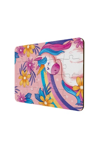 Çocuklar Için Ahşap Puzzle 3'Lü Set Unicorn Temalı