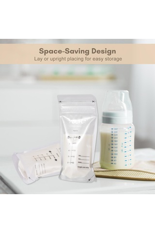Youha Anne Sütü Saklama Torbaları Emzirme İçin Süt Saklama Torbaları 180ml/6oz Kapasiteli Önceden Sterilize Edilmiş 50