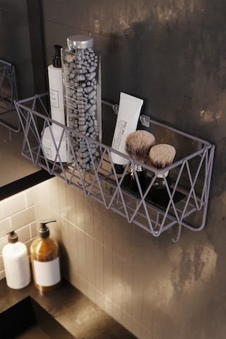 Metal Şampuanlık Banyo Rafı Banyo Düzenleyici Organizer Nardo Gri