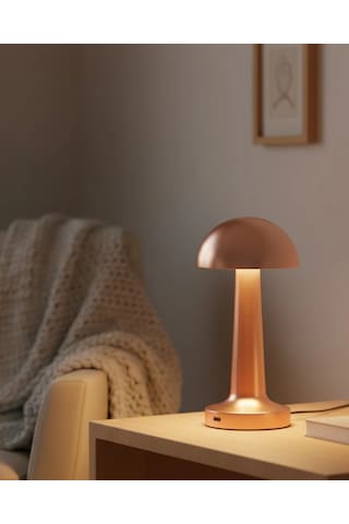 Bronz Dokunmatik Masa Lambası 3 Renk Led Şarjlı Kablosuz Usb Çıkışlı Renkli