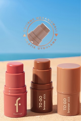 Flormar To Go Doğal Bitişli & Nemlendirme Etkili Kremsi Stick Bronzer 001Cool Mocha