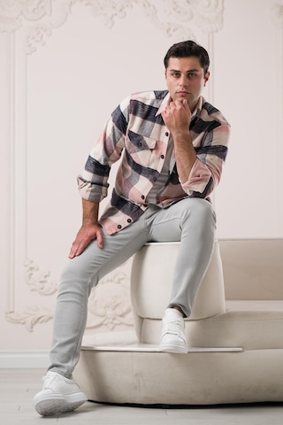 Slimfit Çift Cepli Ekoseli Pamuklu Kalın Erkek Oduncu Gömlek 001