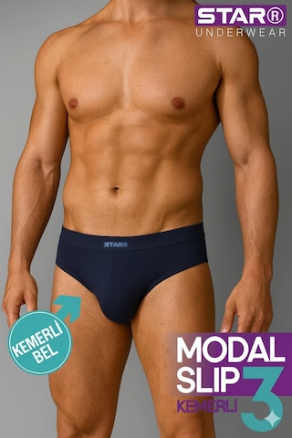 Angbutik Star 109 Erkek 3'lü Modal Slip Lacivert