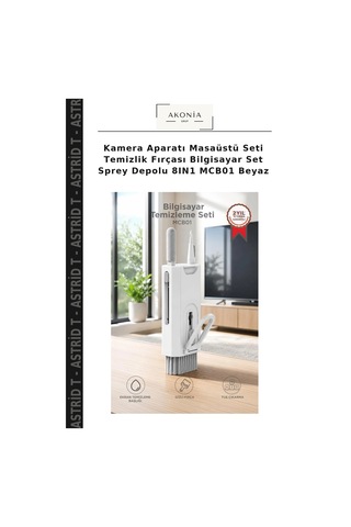 Kamera Aparatı Masaüstü Seti Temizlik Fırçası Bilgisayar Set Sprey Depolu 8ın1 Mcb01 Beyaz