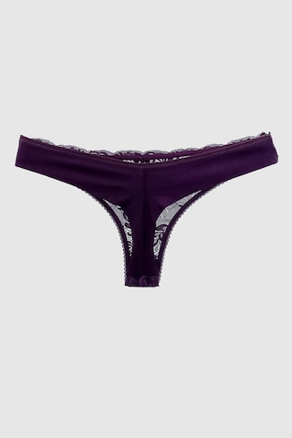 Mistirik Masara Model Yarı Dantelli Tanga String Model Esnek Ve Yumuşak Kumaşlı Külot Mor Renk Mor