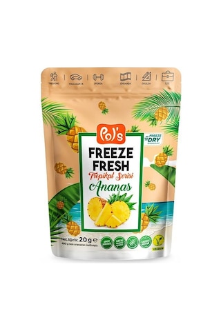 Pol's Freeze Fresh Dondurularak Kurutulmuş Ananas 20 Gr 20 G