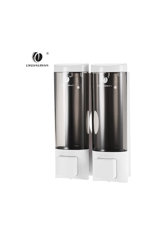 Skycity Duvar Monteli İki Başlı El Sabunu Dispenseri, 200ml 2 Kapasite, Manuel Basma Tipi, Banyo/ Tuvalet Kullanıma Uygun, Beyaz Diğer