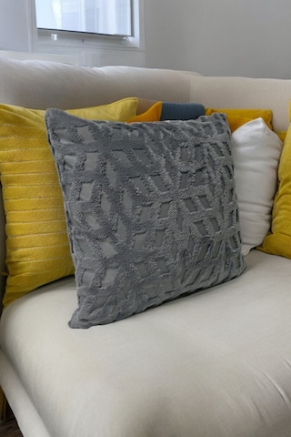 Bohem 4'lü Dekoratif Yastık Kılıfı Kırlent Kılıfı 45x45 Cm Gri Etnik Desen Gri