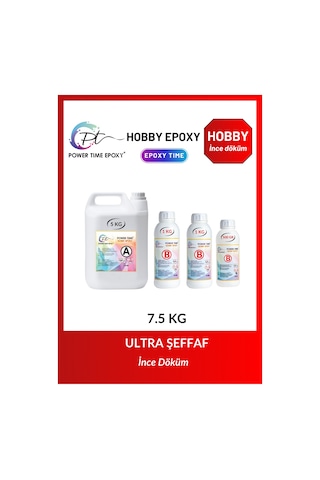 7.5 Kg Hobby Epoxy/ Şeffaf Epoksi Reçine Ince Döküm Power Tıme