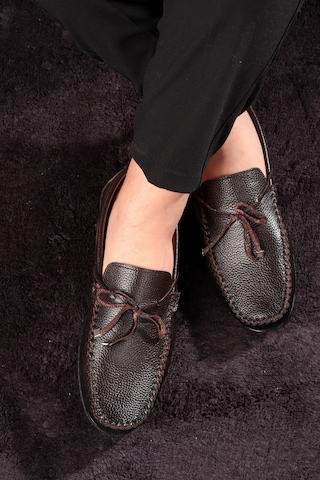 Borde Hakiki Deri Erkek Günlük Ayakkabı, Loafer Ayakkabı, Hafif Ayakkabı