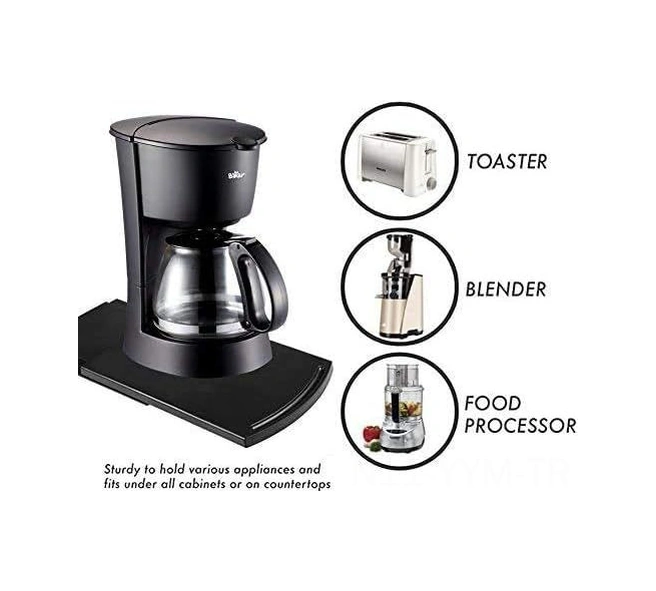 Geeksen Plastik Kaydırmalı Mutfak Rafı - Kahve Makinesi, Toaster Depolama, Dolap Altı/üstü Kullanıma Uygun, 15kg Yük Taşıma, 22x30.5x1.5cm Diğer