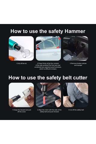 Ximistore9 Acil Durum Çekiçli Araç Cam Kırıcı Ve Emniyet Kemeri Kesici - Taşınabilir