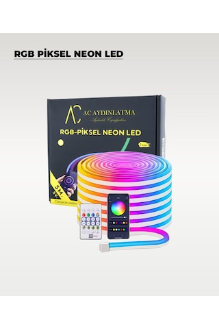 Usb Neon Rgb Piksel Şerit Led - Animasyonlu - Sese Duyarlı - 5 Metre Mobil Aplikasyon - Kumandalı 5 METRE