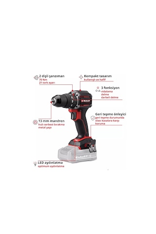 Einhell Professional TP-CD 18/70-c Li-i Bl - Solo Akülü Darbeli Vidalama + 4AH Akü Starter Kit
