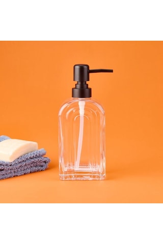Mien Cam Sıvı Sabunluk - Şeffaf / Siyah - 20x8 Cm Şeffaf / Siyah