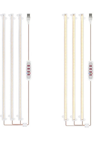 Mufunye - 5 Kademeli Parlaklık & Zamanlayıcılı Bitki Büyüme Işığı: 4000k 3 Çubuklu Hidroponik Sera Aydınlatma Sistemleri Sukulent Yetiştiriciliği İçin