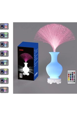 Bluetooth Hoparlör Püsgüllü Vazo Tasarımlı Kumandalı 17 Çeşit Rengarenk Rgb Ledli Zarif