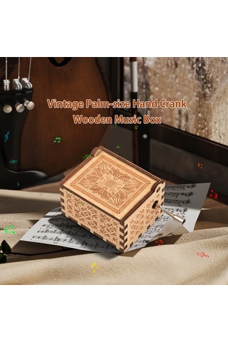Yifomall Ahşap El Fırçalı Müzik Kutusu - Klasik Oyunculuk "can't Help Falling İn Love" Melodisiyle Retro Heykel Dekoru Ahşap Rengi