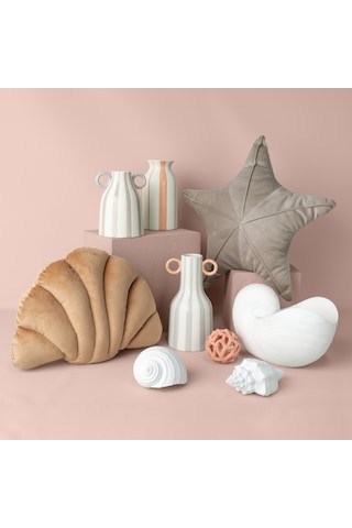 Linens Minella 14x13x18,5 Cm Vazo Beyaz Gri Çok Renkli