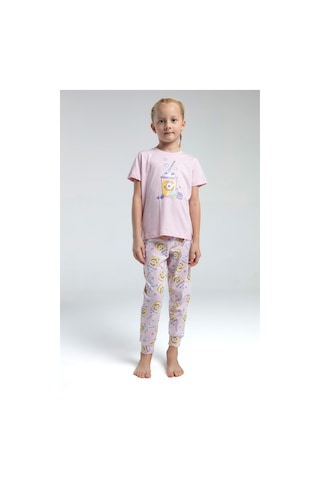 Toontoy Kız Çocuk I Like You Komple Baskılı Pijama Takım Pembe