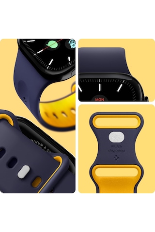 Apple Watch 42mm Seri 12/11/10 İle Uyumlu Kordon Kayış Band Nano Pop Blueberry Navy - Amp09325 Çok Renkli