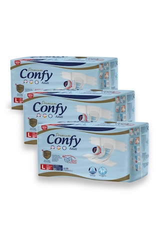 Confy Adult Yetişkin Bezi Large 30 Adet X 3 Paket