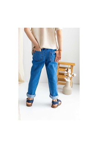 Oliven The Kid Oliventhekid Koyu Mavi Beli Lastikli Cepli Rahat Kesim Unisex Kot Pantolon Koyu Mavi Koyu Mavi