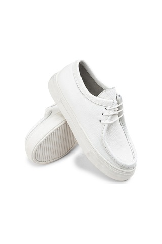Deery Hakiki Deri Beyaz Kadın Sneaker - Z1682zbyzc01 Beyaz