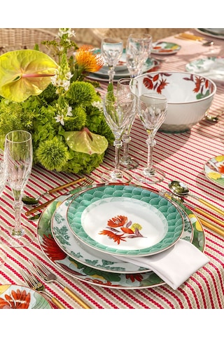 Yeşil Porselen Çukur Tabak 23 Cm