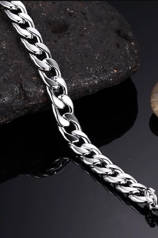 Gurmet Paslanmaz Çelik Erkek Bileklik Kalın Zincir 8 Mm Eck18B