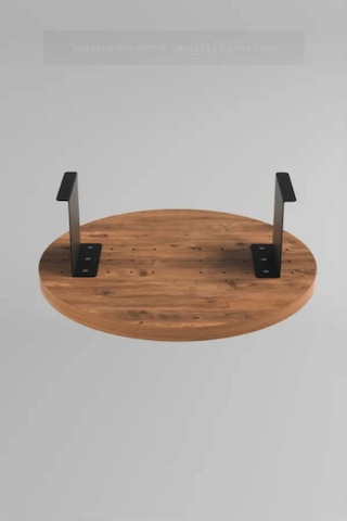 Koyu Ceviz Yan Sehpa Koltuk Yanı Sehpa Kolda Ayarlanabilir Tepsi