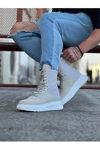 Wagoon Wg012 Gri Süet Uzun Bağcıklı Bot Çok Renkli