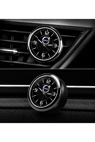 Volvo Logolu Fosforlu Torpido Saati Dekoratif Analog Oto Saat