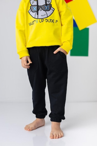 Zeyland Unisex Çocuk Lastikli Düz Jogger Eşofman Altı-sıyah Siyah