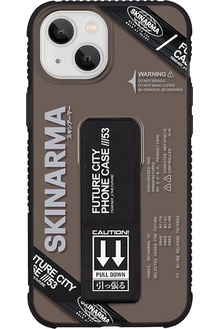 Apple Uyumlu iPhone 14 Kılıf Skinarma Şeffaf Desenli Airbag Tasarımlı Standlı Shimma Kapak