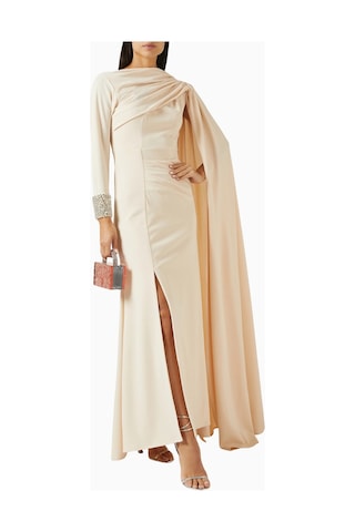 Ac By Aanchal Chanda Embellished Cape Işlemeli Pelerinli Kadın Elbise Beyaz