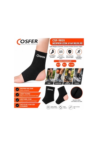 Delux Serisi Cosfer Csf9855- Xl Xxl Neopren Uzun Ayak Bilekliği Egzersiz Hareket Rahat Çok Renkli