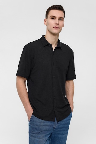 Backandbond Siyah Regular Fit Örme Gömlek