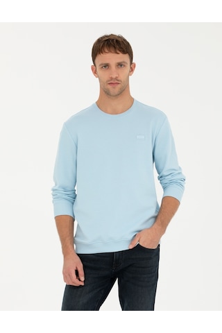 Pierre Cardin Erkek Buz Mavisi Sweatshirt 50279557-vr095 Buz Mavi