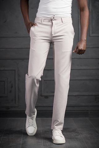 Perpant Beli Lastikli Ve İplikli Likralı Slimfit Yazlık Kumaş Jogger Pantolon gri