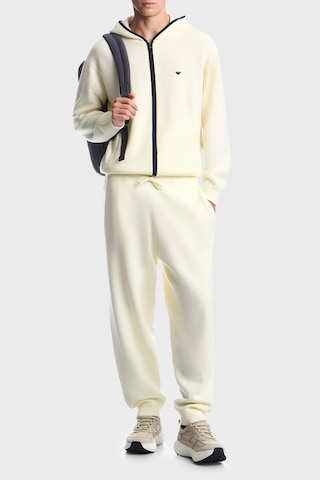 Emporio Armani Saf Yün Ve Fermuarlı Kapüşonlu Hırka Erkek Hırka Em006223 Af27807 U0003 Beyaz